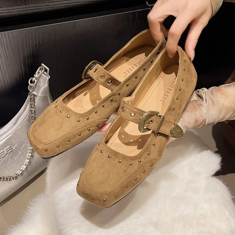 LBSFY -New Style Fashion Women's Elegant Retro Mary Jane Women's Casual Flat Shoes Soft Comfortable Ballet Shoes Women Zapatos Mujer