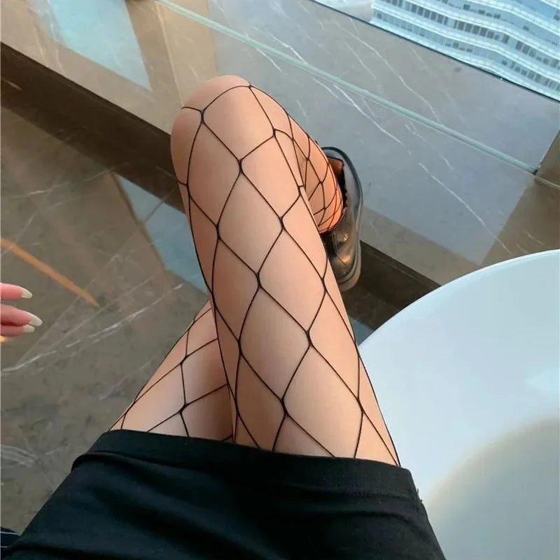 Lbsfy Women Long Sexy Fishnet Stockings Fish Net Pantyhose Mesh Tights Lingerie Skin Thigh High Stocking Black Lingerie Accessories