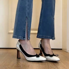 LBSFY -New Women's Retro Round Toe Elegant High Heels Ladies Cross Straps Shallow Party Dress Shoes Women Pumps Zapatos De Mujer