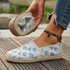 LBSFY  -  Flowers Print Loafers Shoes Women Autumn Slip-On Breathable Canvas Espadrille Shoes Woman Comfort Non-Slip Casual Flats Female