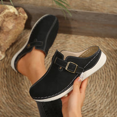 LBSFY -Large Size 42 Baotou Half Slippers for Women Spring Summer Shoes New Fashion Casual Solid Lightweight Outside Wear Slipper