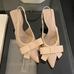 Lbsfy Butterfly-knot Sexy Pointed Toe High Heels Women Fashion Elegant Party Dress Shoes Brand Design Slingbacks Sandals Women Pumps