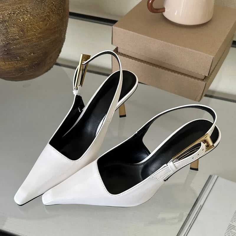 LBSFY -Street Style New Design Thin High Heels Women Pumps Buckle Strap Pointed Toe Party Banquet Slingbacks Female Shoes