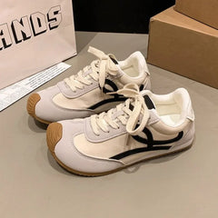 LBSFY -Retro Ugly Adorable Women's Dequn Shoes Spring Summer New Style Student Heightening Casual Board Shoes Color Block Sports Agan S