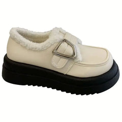 LBSFY  -  Fashionable Comfortable Velvet and Warm Loafers for Women Winter New Retro Platform Thick-soled Sports/Casual Shoes for Women