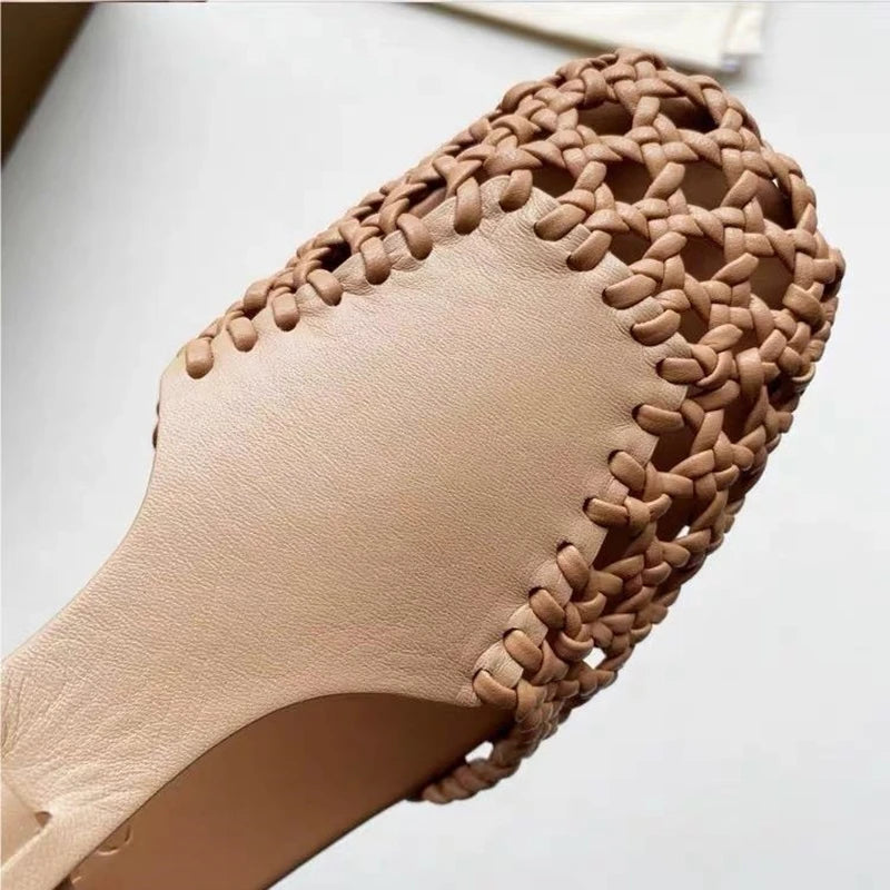 LBSFY  -  Women's Summer Sandals 2024 New Vintage Flat Mary-jane Shoes Fisherman Weave Roman Sandals Women