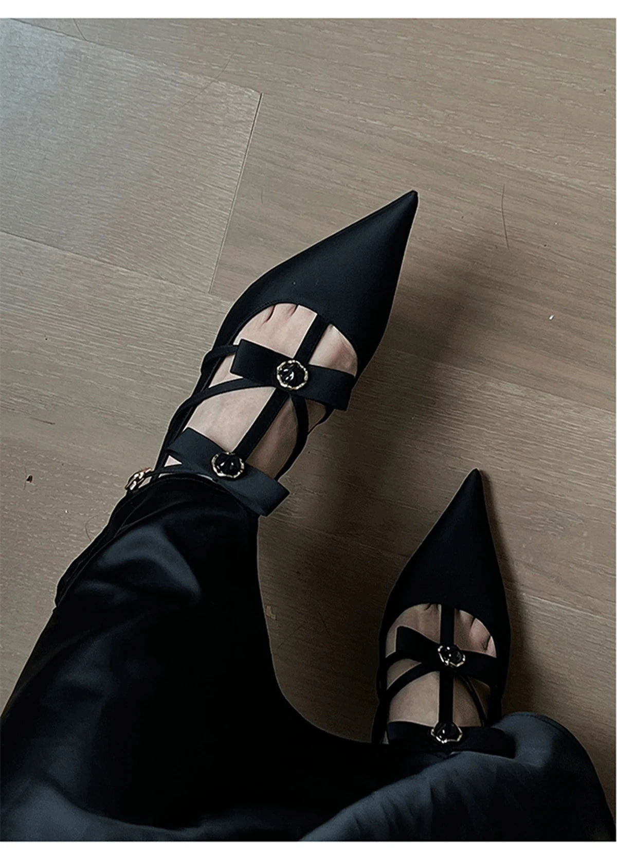 LBSFY  - Spring And Summer New Sexy Black High-heeled Shoes Women's Stiletto Toe Buckle Sandals