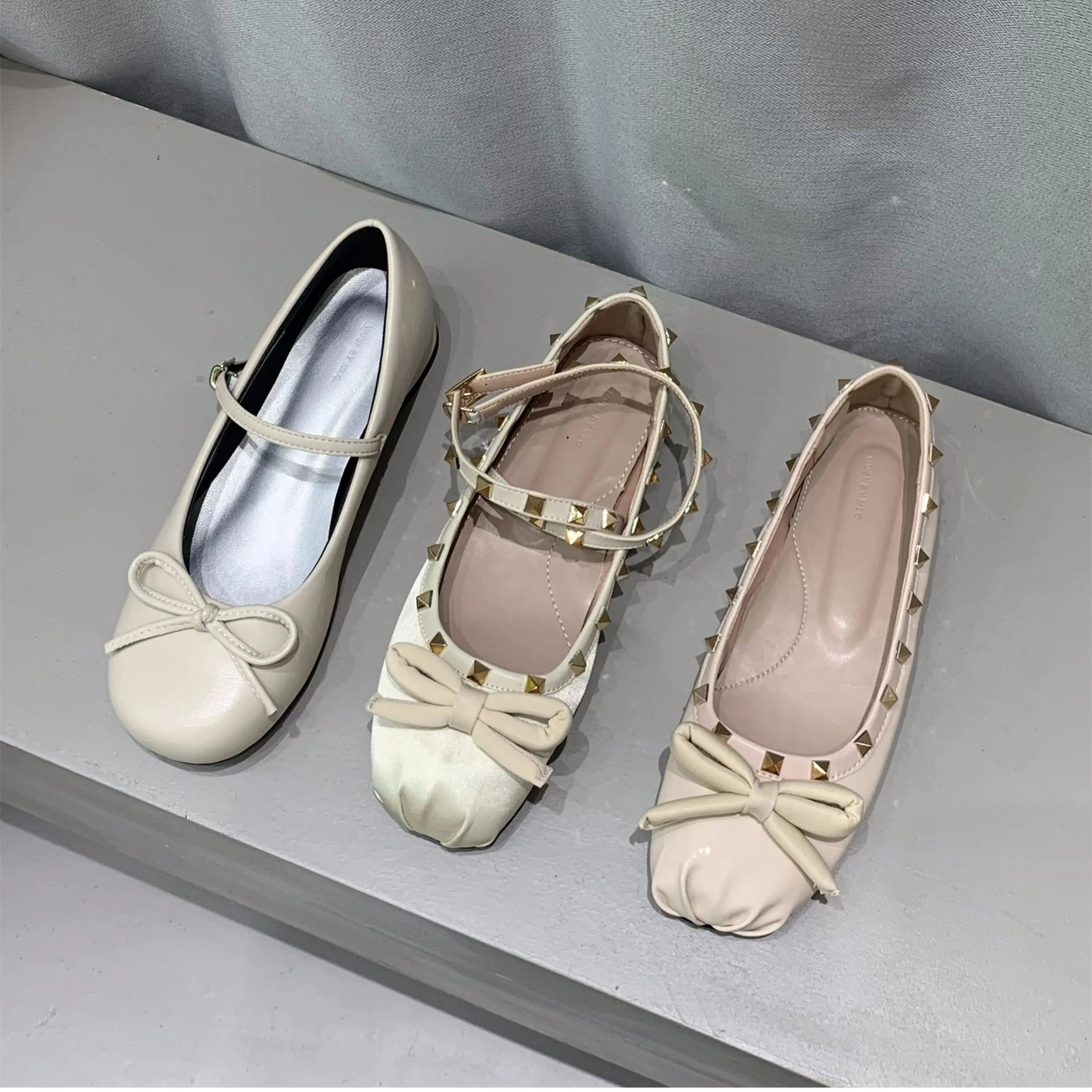 LBSFY  -  Luxury Satin Silk Ballet Shoes Woman Classic Square Toe Bowtie Elastic Band Ballerina Flats Ladies Soft Loafers Mujer