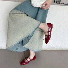 LBSFY -Spring Autumn Women Mary Jane Shoes Soft Casual Outdoor Dress Flat Ballet Shoes Round Toe Shallow Slip On Flats Mujer