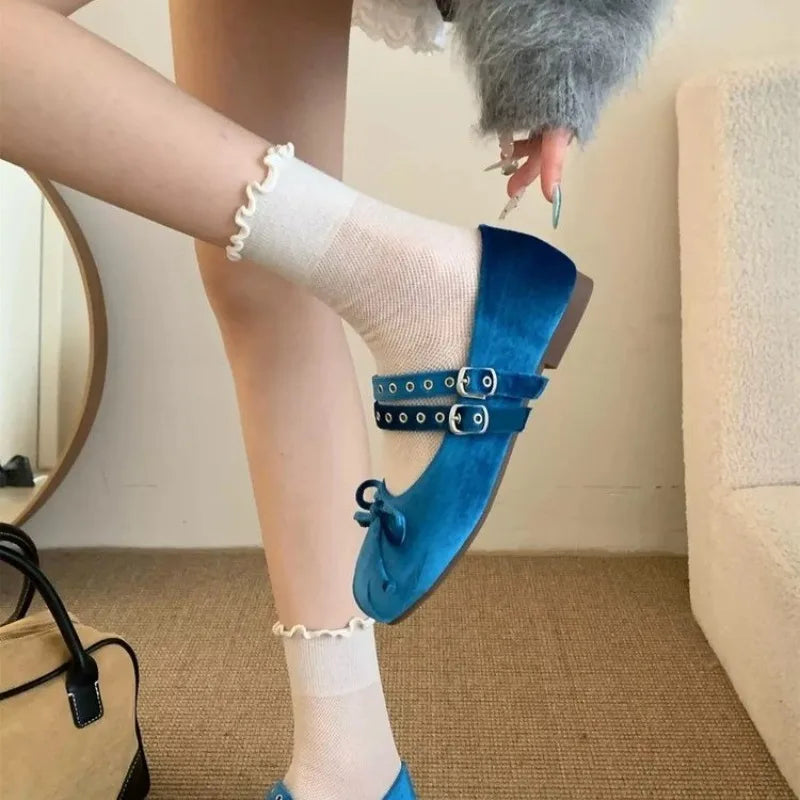LBSFY -Lolita Socks Spring and Summer Hollow Lace Bowknot Thin Breathable White Stockings Middle Tube Casual Black Socks