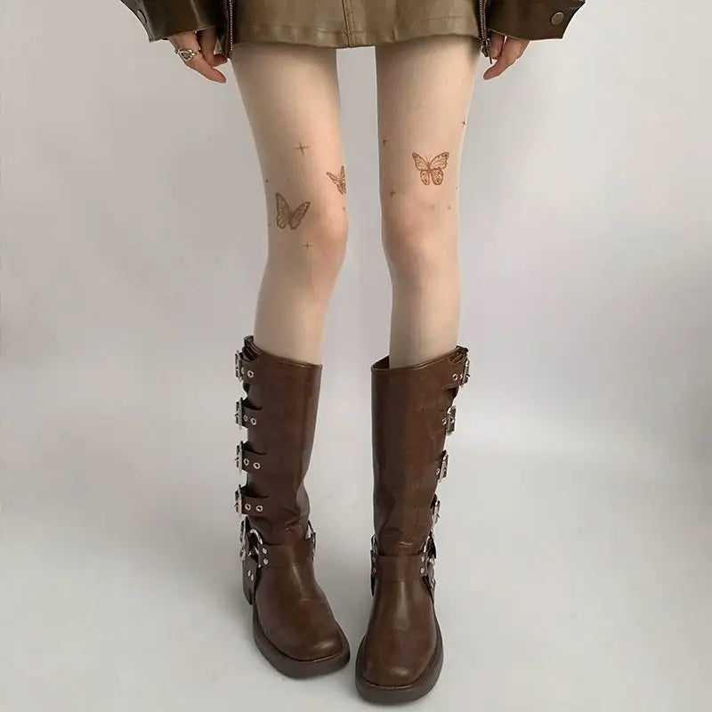 Lbsfy Pantyhose Woman Spring and Autumn Printed Butterfly Tights Stockings Summer Thin Pantyhose Women Sexy Skin Leggings
