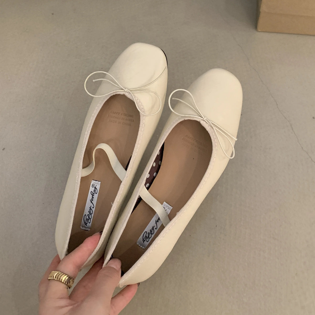 LBSFY -Women Flat Ballet Shoes Female New Bow Band Retro Shallow Mouth Women's Shoes Soft Ballet Shoes Size 39-40 Mujer