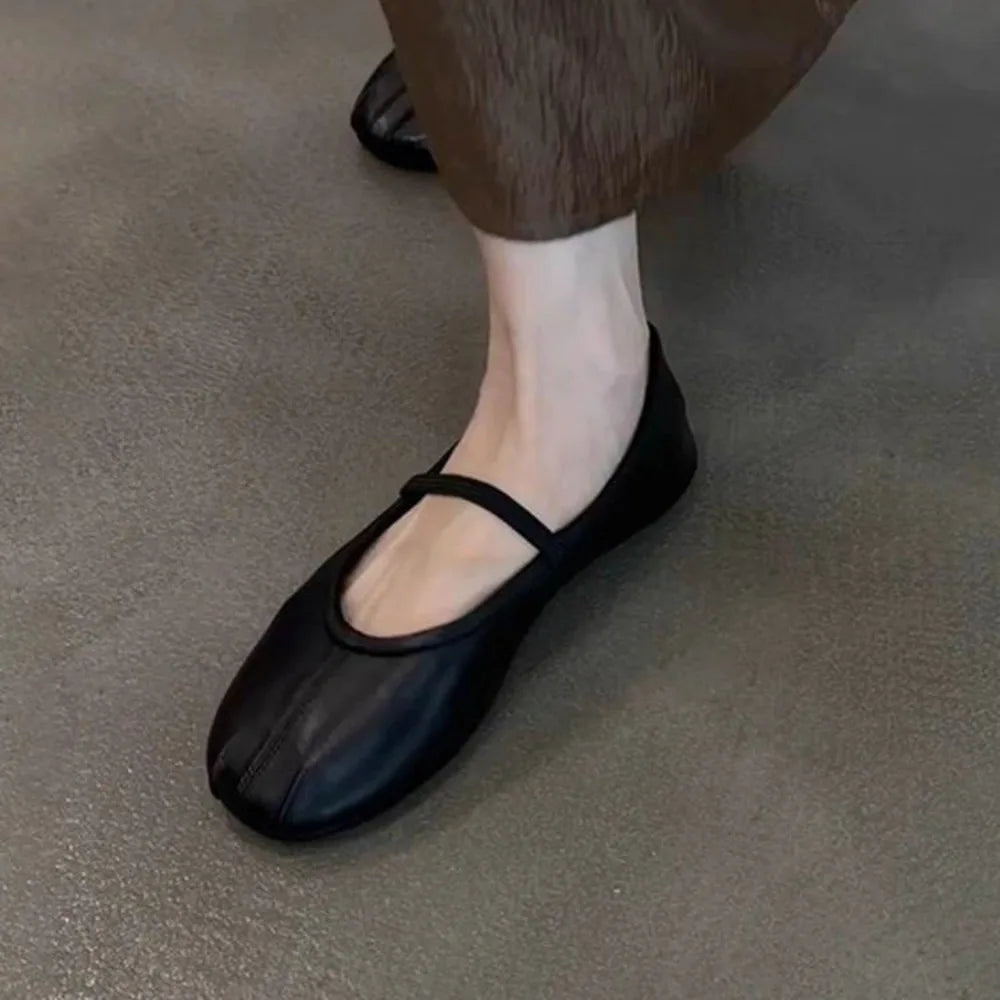 LBSFY -Autumn Design Women Ballet Flats Shoes Fashion Comfort Street Style Soft Sole Female Dress Leather Mary Jane Shoes