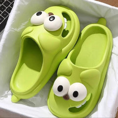 LBSFY - Kiss Slippers Big Eye Dog Slippers,Cute Funny Big Eye Dog Fun Cartoon Package Head Eva Slippers For Women