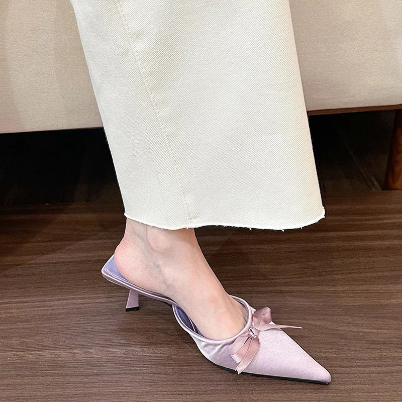 LBSFY  -  Summer High Heel Women Slippers Fashion Elegant Pointed Toe Slides Shoes Ladies Casual Outdoor Dress Sandalias