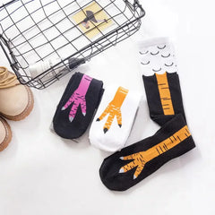 Lbsfy Funny Chicken Paw Stocking Over-knee Pressure Thin Leg Long Stockings Women Spring Autumn Winter Middle High School Girls Socks