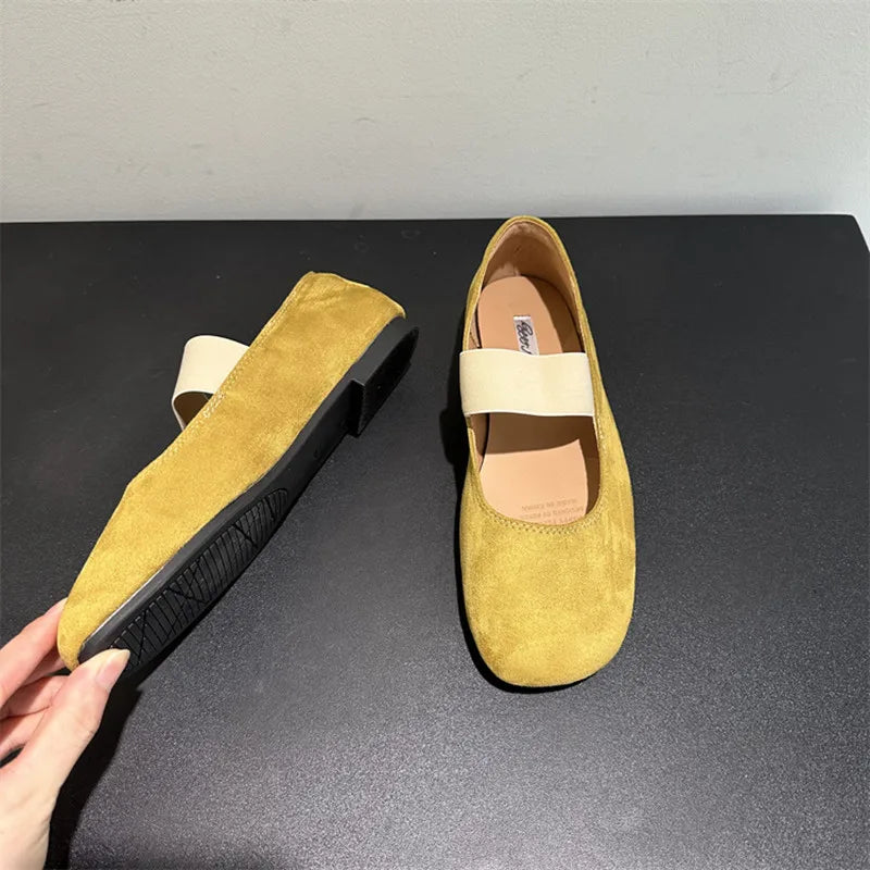 LBSFY -New Women Flats Soft Mary Jane Shoes Soft Casual Outdoor Dress Flat Ballet Shoes Round Toe Shallow Slip On Flats Mujer