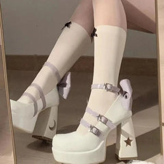 LBSFY -Spring Punk Thick Heel Mary Jane Lolita Shoes Woman Patent Leather Cosplay Shoes Y2k Chunky Platform High Heels Pumps