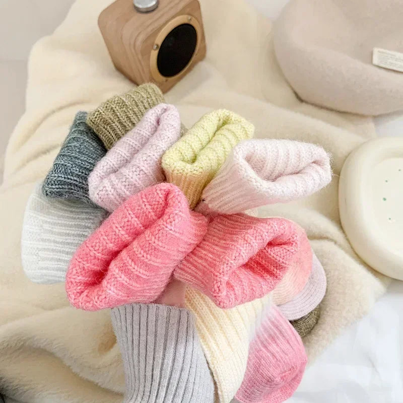 Lbsfy Wool Winter Thick Warm Long Socks Gradient Wool Cashmere Kawaii Socks Women Thermal Floor Sleeping Socks New Year Gift Autumn
