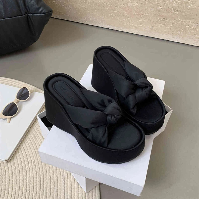 LBSFY  Summer Flip Flop Comfort Wedges Heel Women Slippers Shoes Casaul Beach Vacation Clip Toe Slides