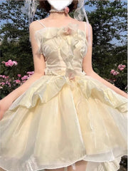 LBSFY -Elegant Birthday Lolita Party Dress with Underskirt Outfits Women French Ruffles Dancing Vestidos Summer Korean Fashion Clothes