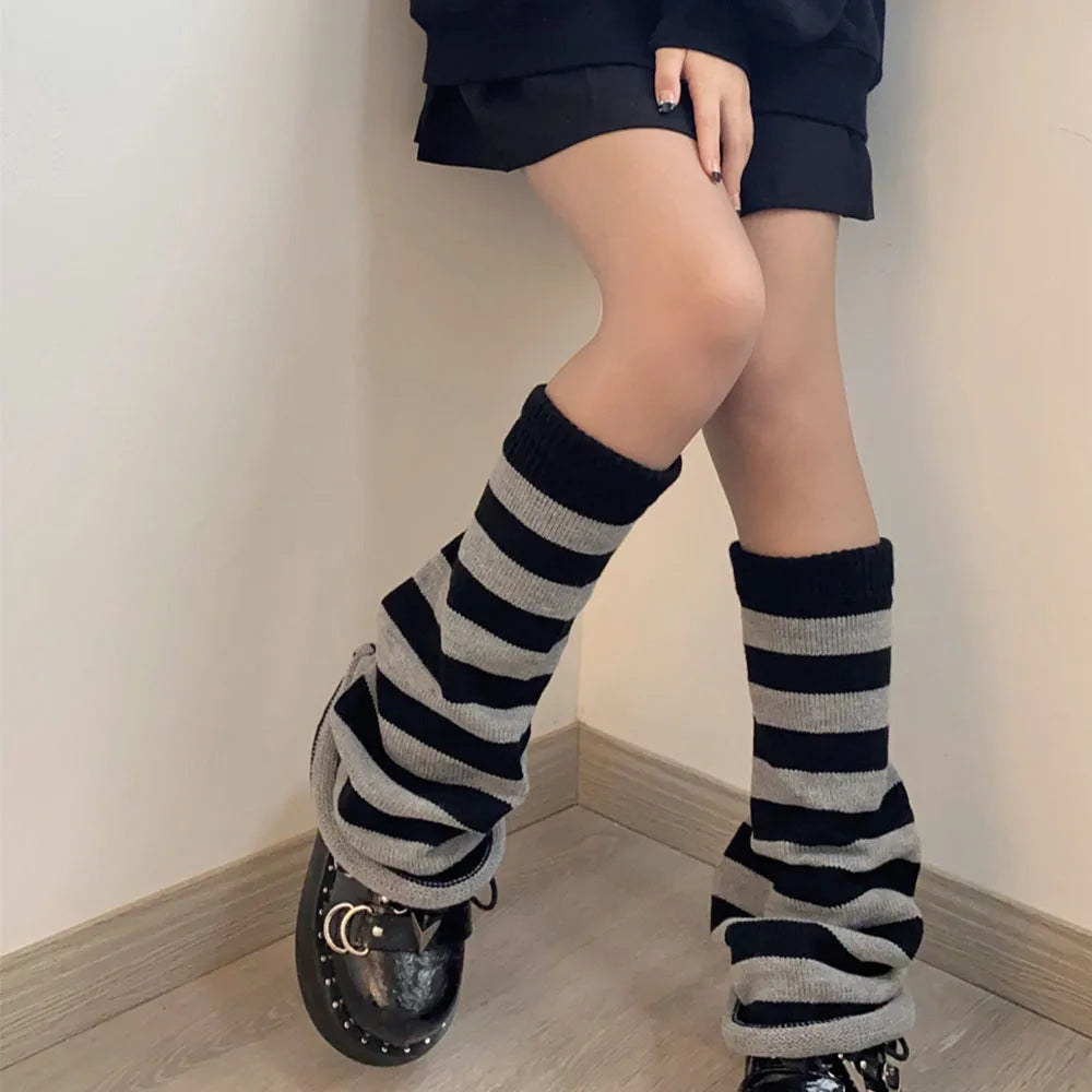 Lbsfy Japanese Star Leg Warmers Socks Striped JK Boot Cuffs Lolita Socks Harajuku Knit Sock Sets Thigh Garter y2k hot girl Accessories