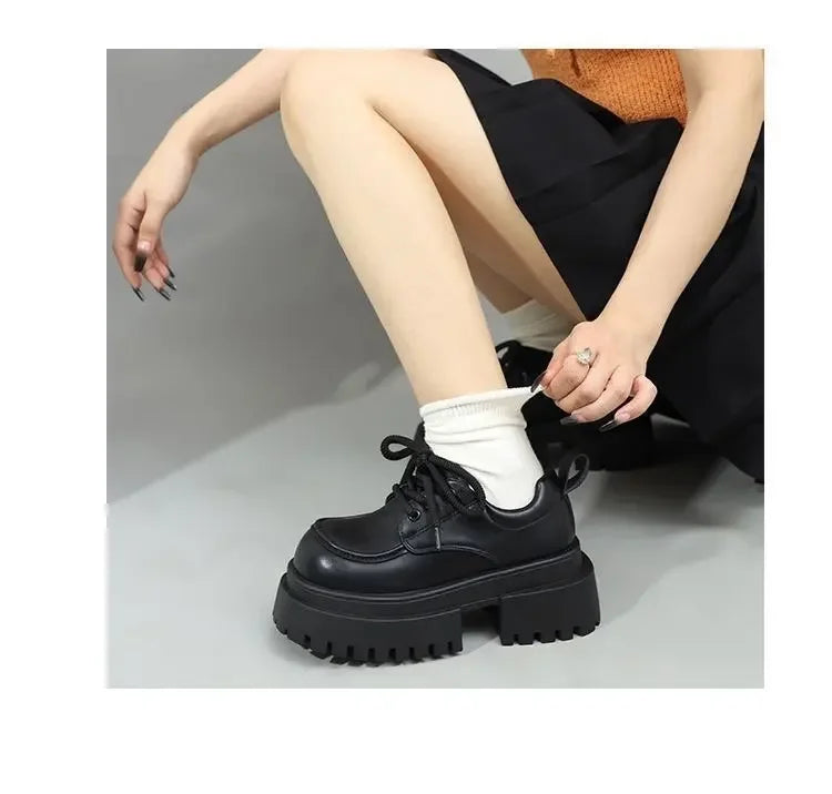 LBSFY -Women's 2025 New Japanese Style Mary Jane Shoes Black Brown Leather Thick Sole Round Toe Comfort Square Heel Lolita Girl's Shoes