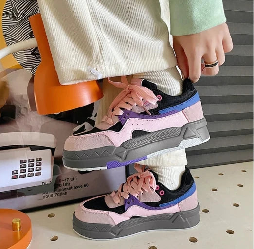 LBSFY  -  Fashion Summer Women Sneakers All-match Mixed Color Men Running Sports Shoes Platform Rock Casual Ladies Breathable Shoes