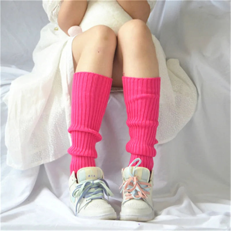 Lbsfy Candy Color Sweet Girl Leg Warmers NEW Korean Knitted Foot Cover Women Solid Color Autumn Winter Stylish Elastic Long Tube Sock