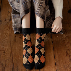 Lbsfy Classics Women Winter Warm Cashmere Socks Thick Warm Cozy Comfy Wool Thermal Socks Middle Length Stocking Warmth Floor Hosiery
