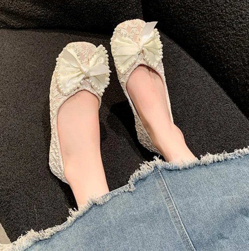LBSFY -2025 Retro Ballerina Women's Loafers Comfort Ladies Leather Ballet Flats Elegant Bowknot Mary Jane shoes Women's Single Shoes