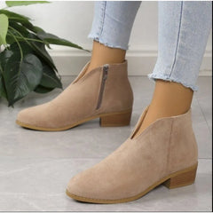 LBSFY -Autumn/winter New Boots Female Side Ankle Boots Female Low Heel Low Tube Student College Style Female  Women Shoes Women Boots
