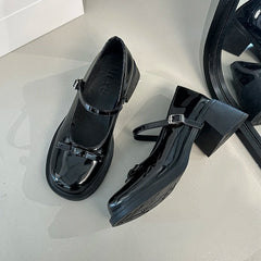 LBSFY -Women Loafers Retro Brown Mary Jane Shoes Women Pu Leather Thick Heels Lolita Shoes Woman Uniform Pumps Ankle Buckle Shoes