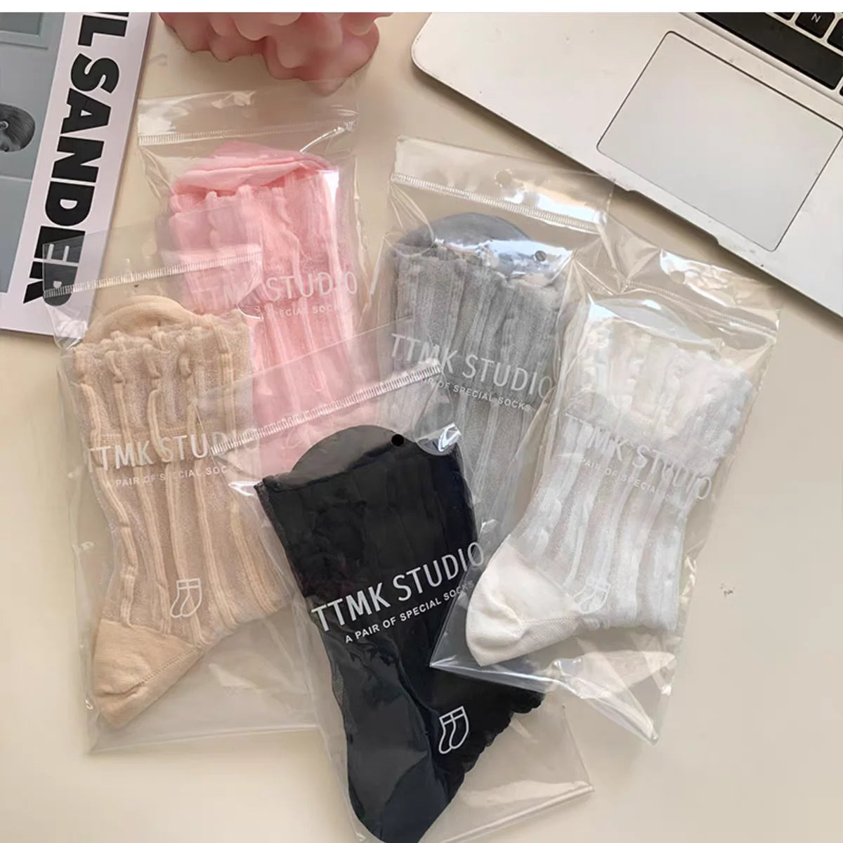 Lbsfy Sweet Lace Socks Women Girls Summer Mesh Crew Ankle Sock Crystal Vertical Stripes Stripes Streetwears Silk Ultra Thin Stockings