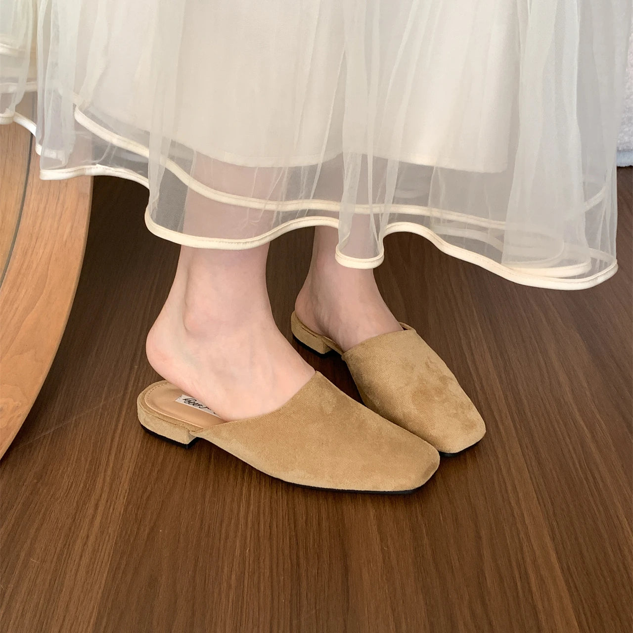 LBSFY -Brand Women Slippers Square-toed Muller Shoes Lady Luxury Low Heel Outdoor Slippers Summer Fashion All-Match Slides