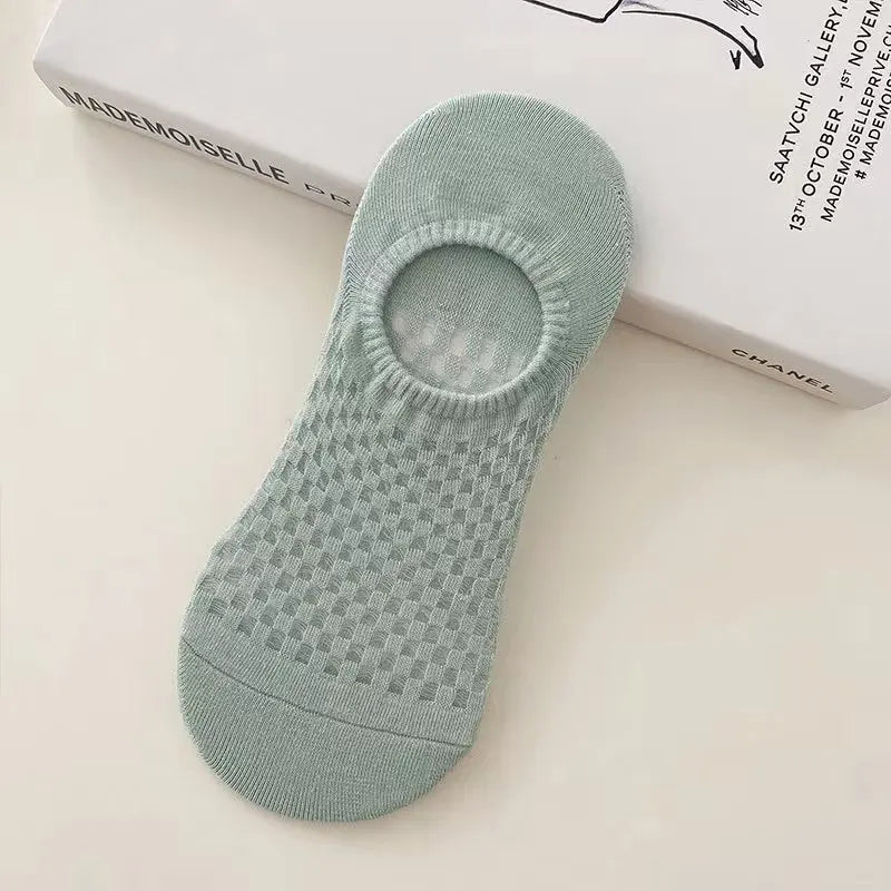 Lbsfy Women's Socks Spring Summer New Solid Color Fashion Sweat-absorbing Antibacterial Anti slip Breathable Perforated Sock Wholesale