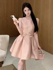 LBSFY -Sweet Satin Mini Dress for Women Korean Sleeveless Princess Birthday Party Short Dresses Summer Spring Solid A-Line Vestidos New