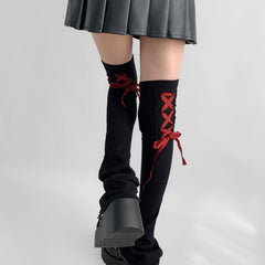 Lbsfy Y2K Women Lace-up Knee-high Socks Back Strap Leg Socks Sports Long Calf Socks Harajuku  Leg Covers Punk Clothing Accessories