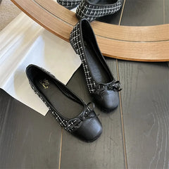 LBSFY -Women's New Ballet Shoes Leather Round Head Women's Shoe Flat Casual Classic Breathable Ladies Single Shoes
