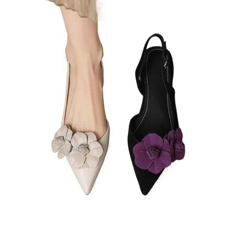 LBSFY -New Style Luxury Women's Retro Pointed Toe Decal Women's Shoes Fashion Outdoor Party High Heels Sandals Zapatos Mujer