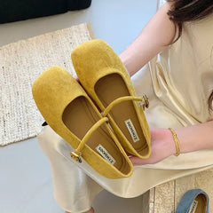 LBSFY -French Mary Jane Flat Shoes Women's Spring New Gentle Elegant Match Skirts Fashion Sweet Lady Low Heel Soft PU Leather