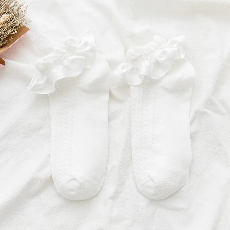 Lbsfy Socks Women Female Cute Kawaii Japanese Spring Summer Cute Kawaii Sweet Style Lolita Thin White black Lace Sock Girls Gift Sox