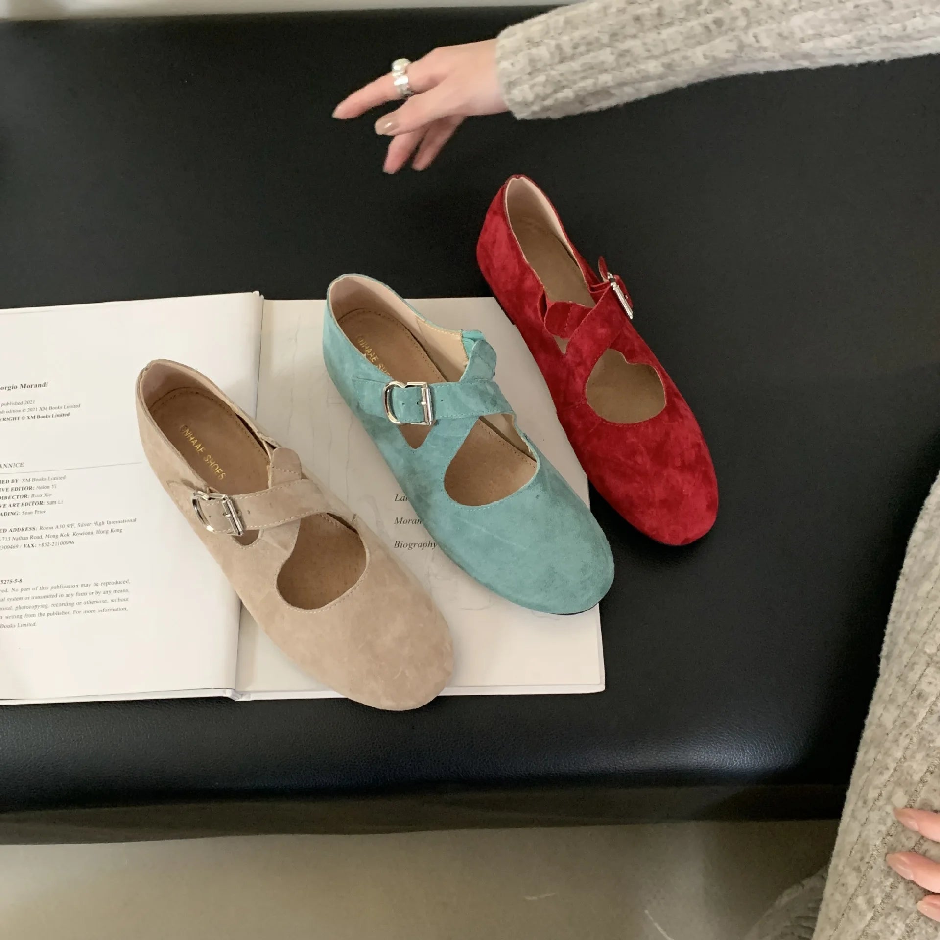 LBSFY  -   Red Ballet Flats Women Round Toe Elegant Shoes Mary Janes Slips Ballerinas Zapatos Mujer