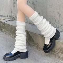 Lbsfy 70cm Women Leg Warmers Over Knee Japanese Lolita Style JK Uniform for Girl Sweet Kawaii Up Knitted Socks Foot Warming Cover