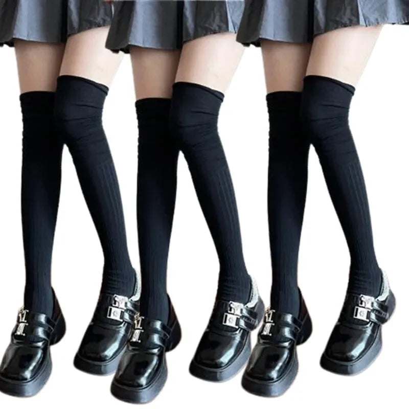 Lbsfy 1/3pairs Autumn Long Tube Socks Thermal Warm Stocking Female Trendy Casual Thigh High Striped Leggings Trendy Over The Knee Sock