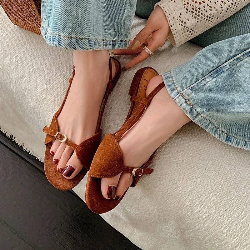 LBSFY  -Bohemian Style Summer Women Sandals Fashion Open Toe Flats Sandal Shoes Ladies Outdoor Beach Vaction Footwear