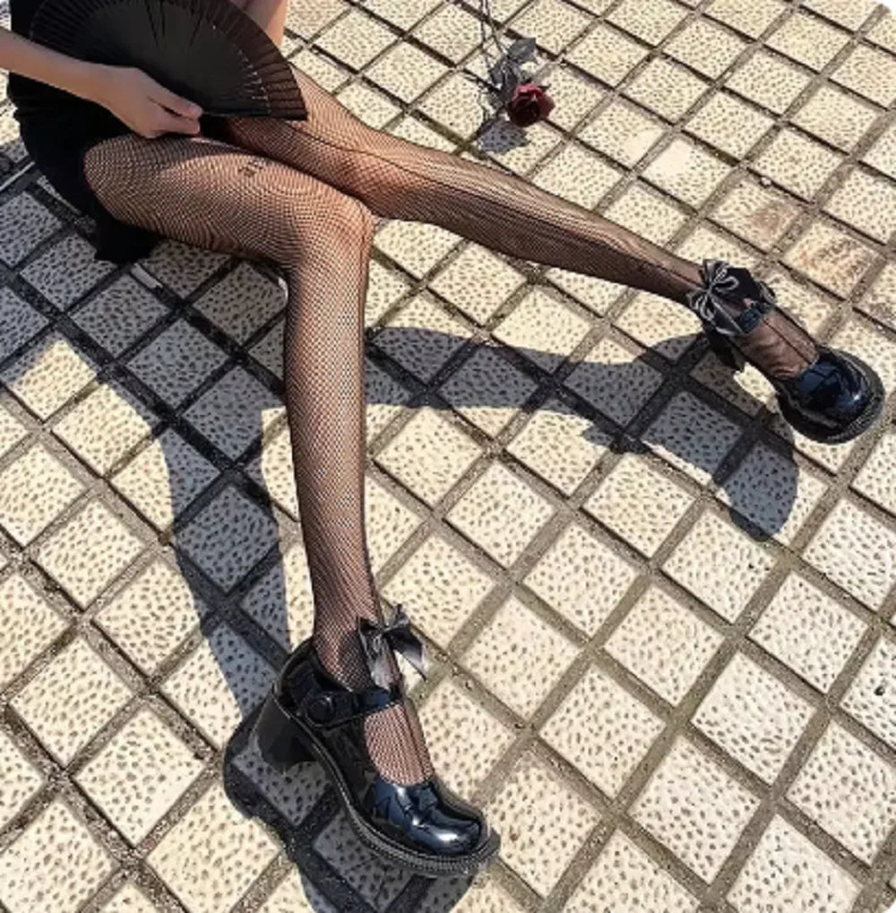 Lbsfy Women Mesh Ventilation Socks Leggings Bows Transparent White Black Tights Stockings Women Sexy Mesh Fishnet Pantyhose