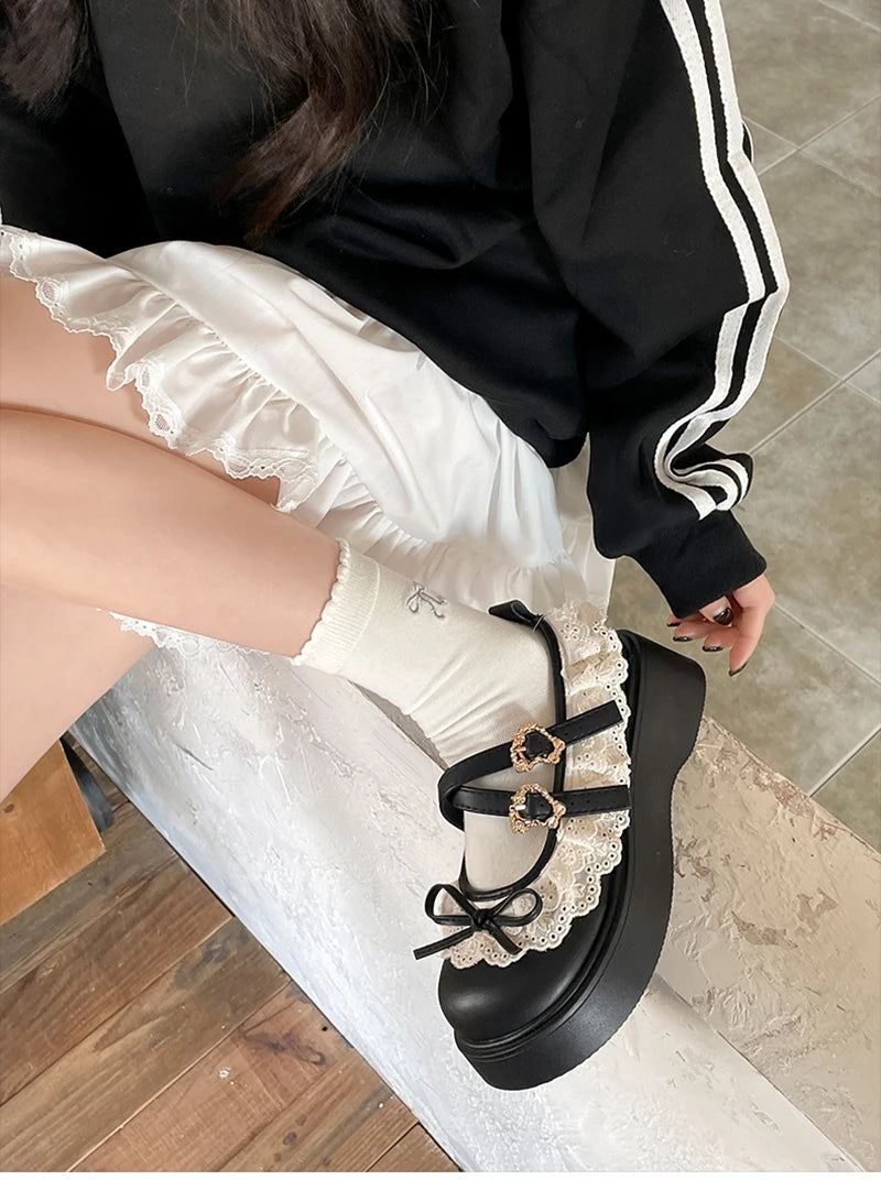 LBSFY -Designer Women's Mary Jane Shoes with Elegant Butterfly-Knot Thick Heel Fashionable Party Dress Footwear Platform Sandals