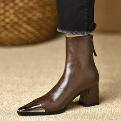 LBSFY   Pointed Toe Women Modern Ankle Boots High Heels Short Booties Concise Office Lady Shoes