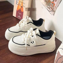 LBSFY  -  Spring Autumn White Platform Sneakers for Women Fashion Casual PU Leather Board Shoes Female New Designer Zapatos De Mujer